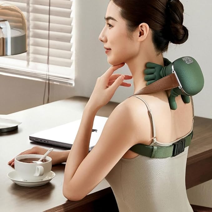 Massager, Wireless Portable Neck and Back Massager, Electric Deep Tissue 4D Kneading Massage, Simulated Human Hand Design for Pain Relief and Muscle Relax