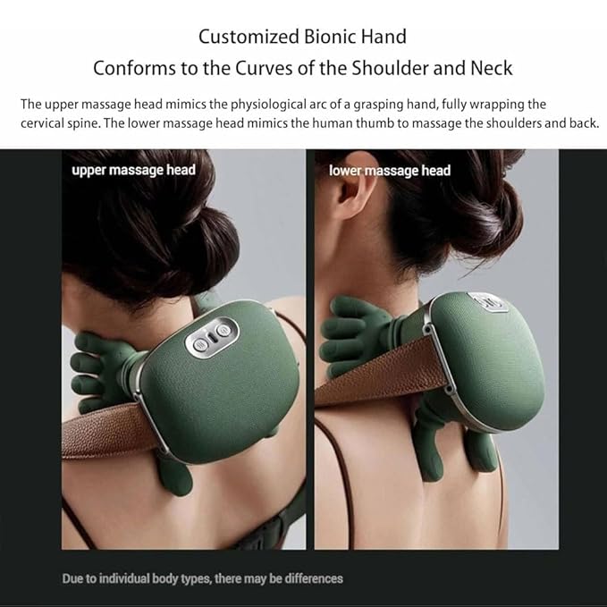 Massager, Wireless Portable Neck and Back Massager, Electric Deep Tissue 4D Kneading Massage, Simulated Human Hand Design for Pain Relief and Muscle Relax